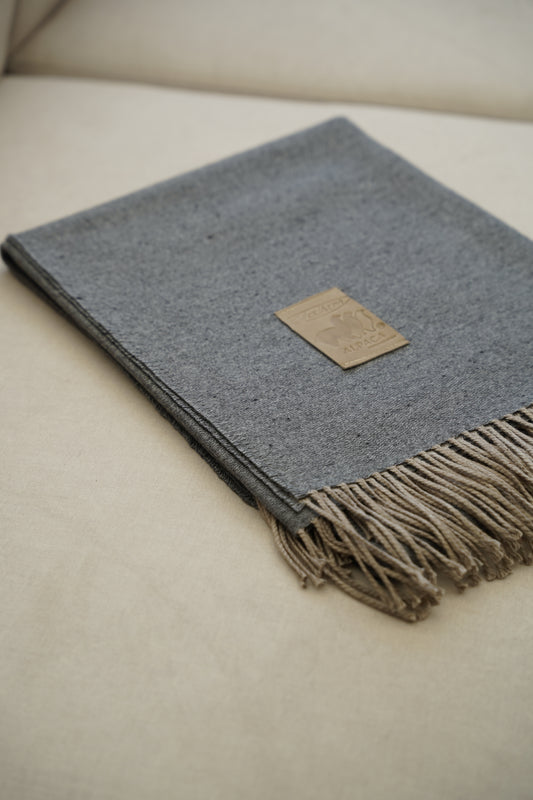 Manta Gris Fleco Beige