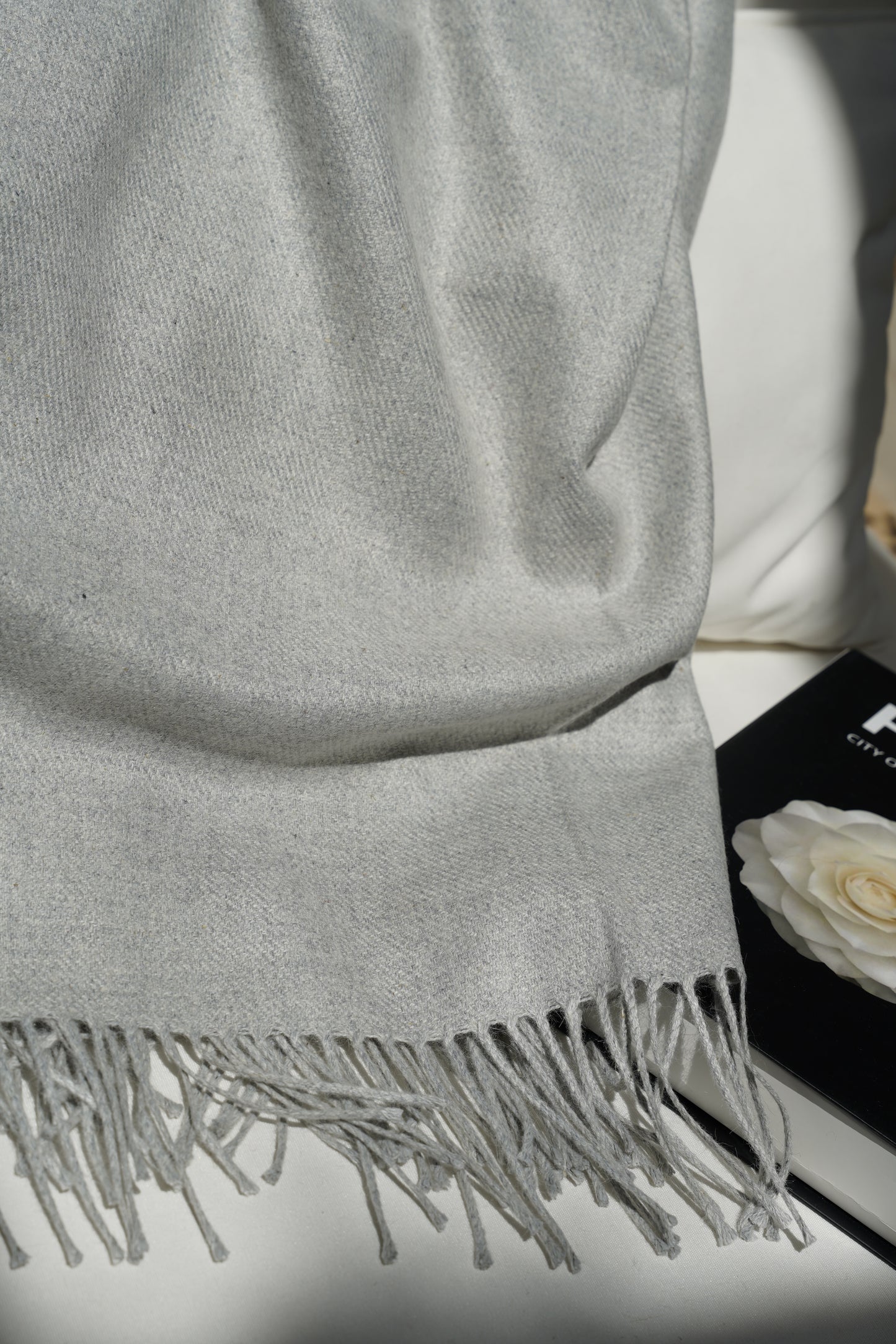 Manta Gris Clara 100% Baby Alpaca