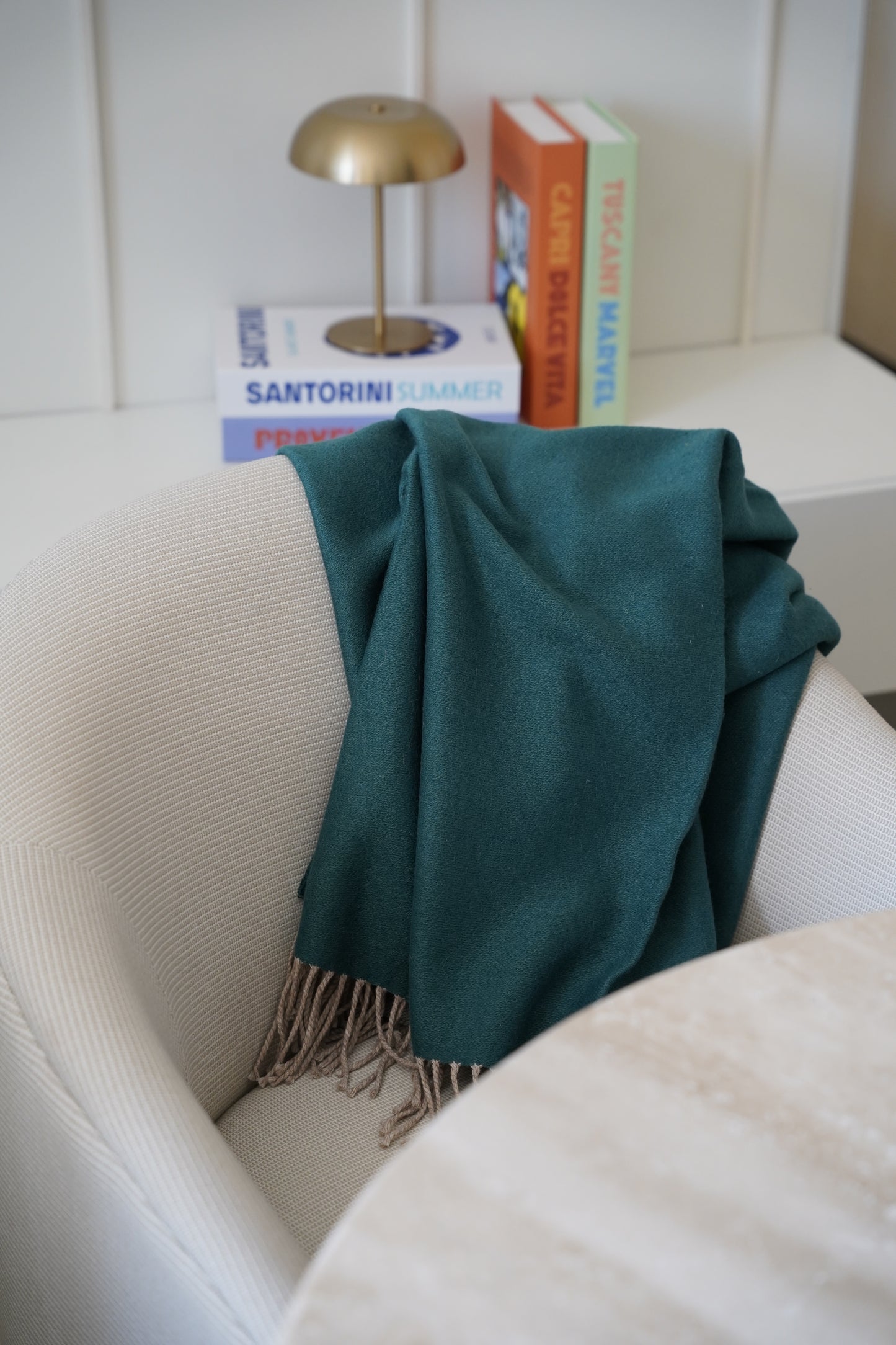 Manta Verde Fleco Beige