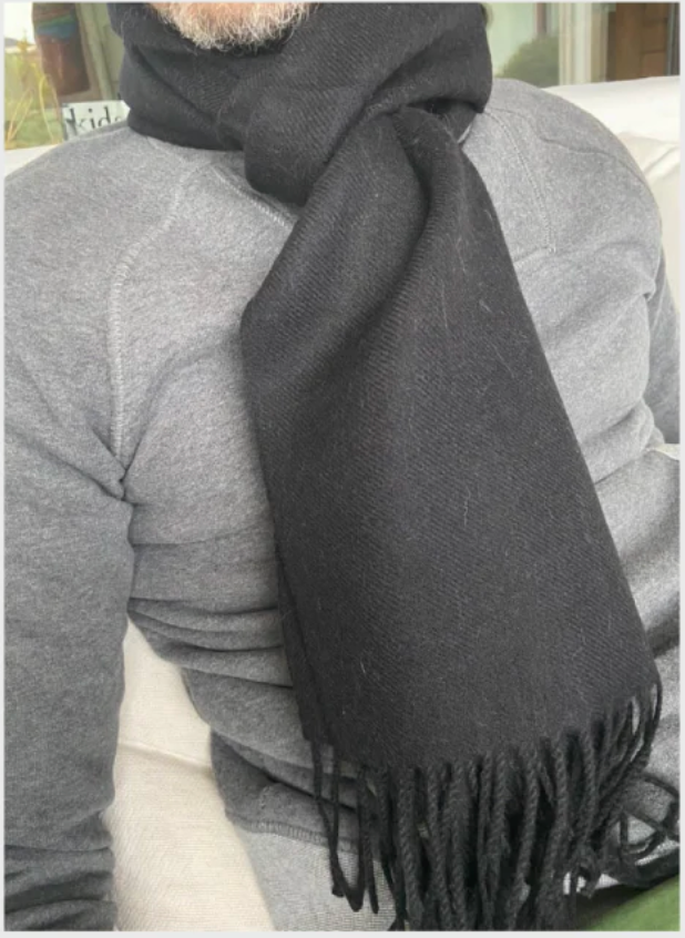 Bufanda Gris Oscura 100% Baby Alpaca
