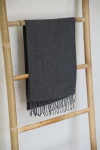 Bufanda Gris Oscura 100% Baby Alpaca