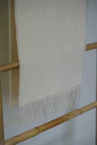 Bufanda Blanco Invierno 100% Baby Alpaca