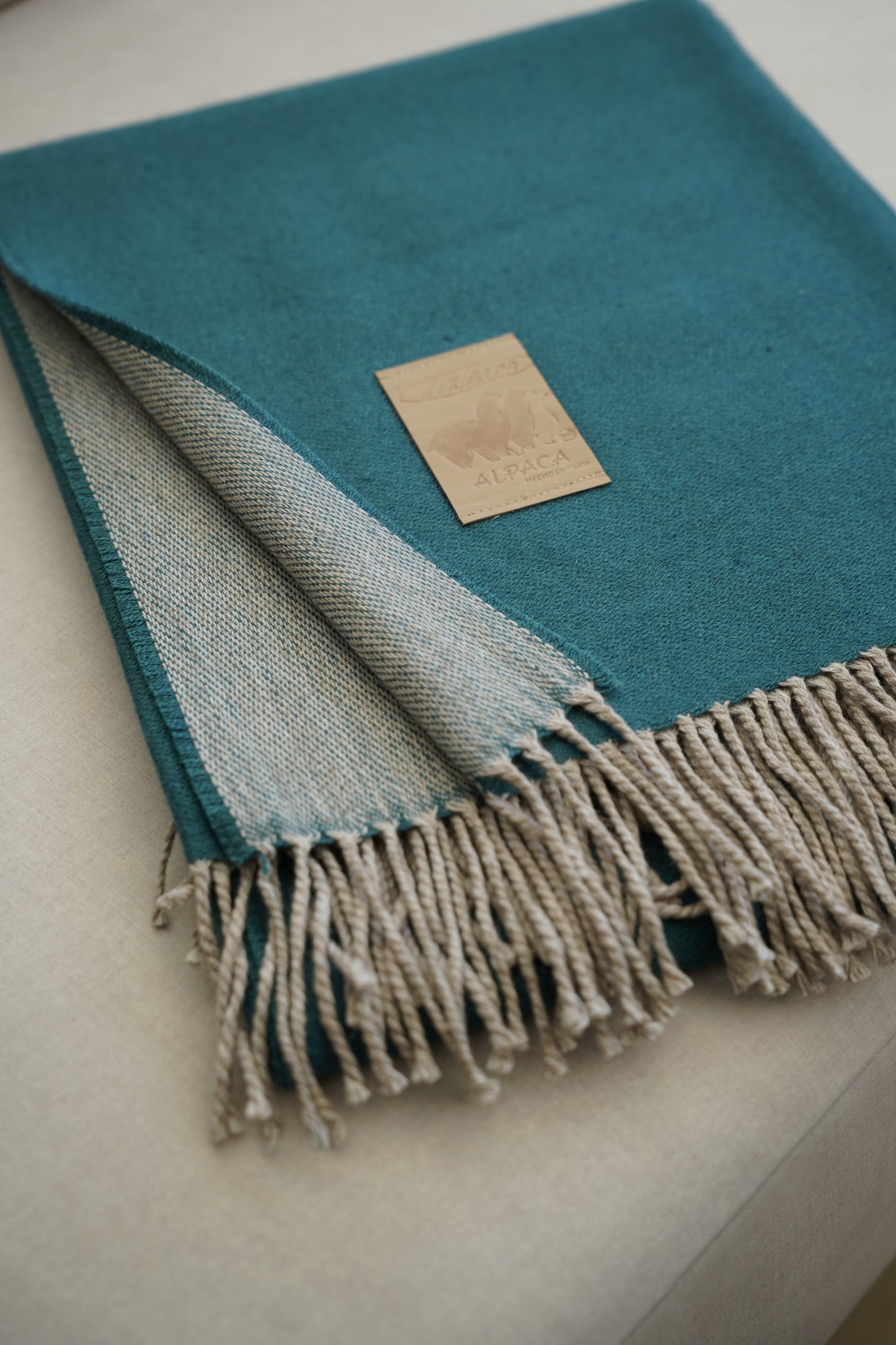 Manta Verde Fleco Beige
