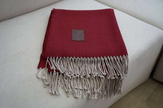 Manta Roja Fleco Beige