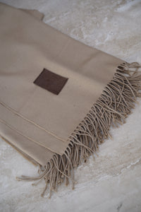 Manta Beige Barquillo Fleco Beige
