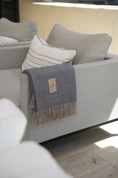 Manta Gris Fleco Beige