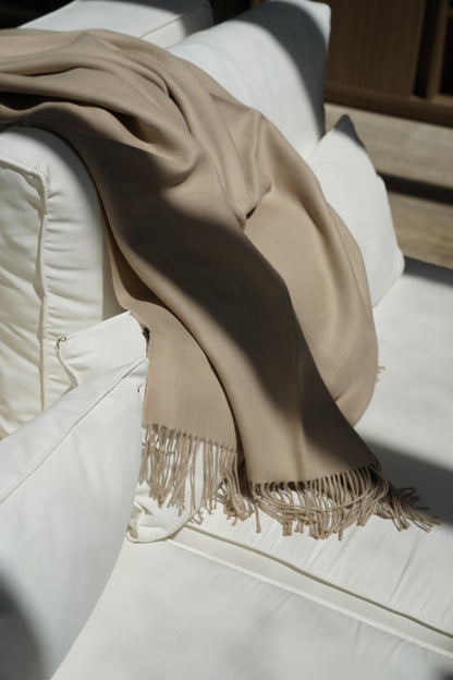 Manta Beige Claro 100% Baby Alpaca