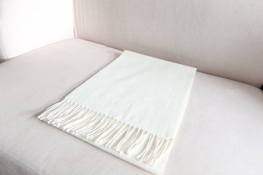 Bufanda Blanco Invierno 100% Baby Alpaca