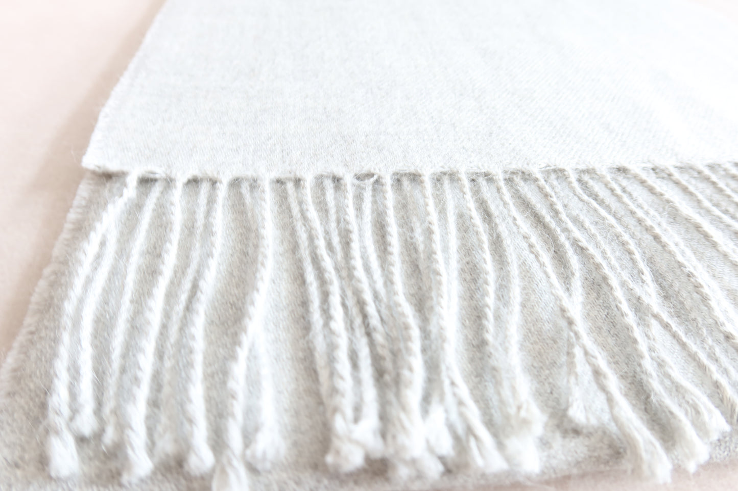 Bufanda Gris Claro 100% Baby Alpaca