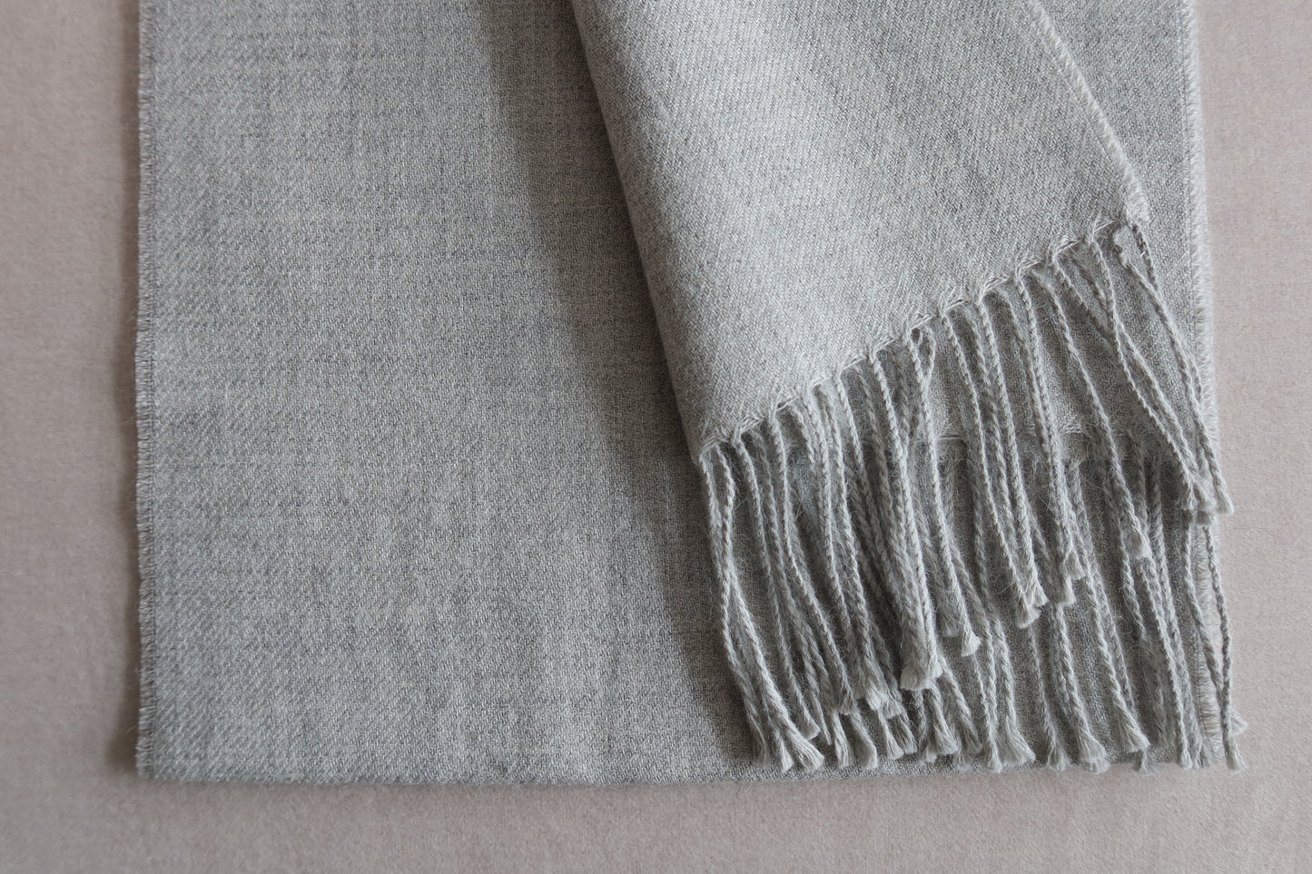 Bufanda Gris Claro 100% Baby Alpaca
