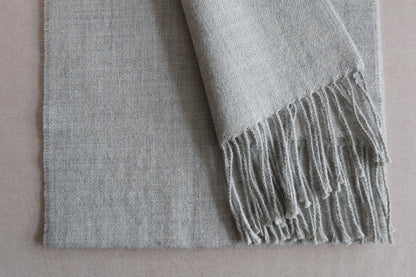 Bufanda Gris Claro 100% Baby Alpaca