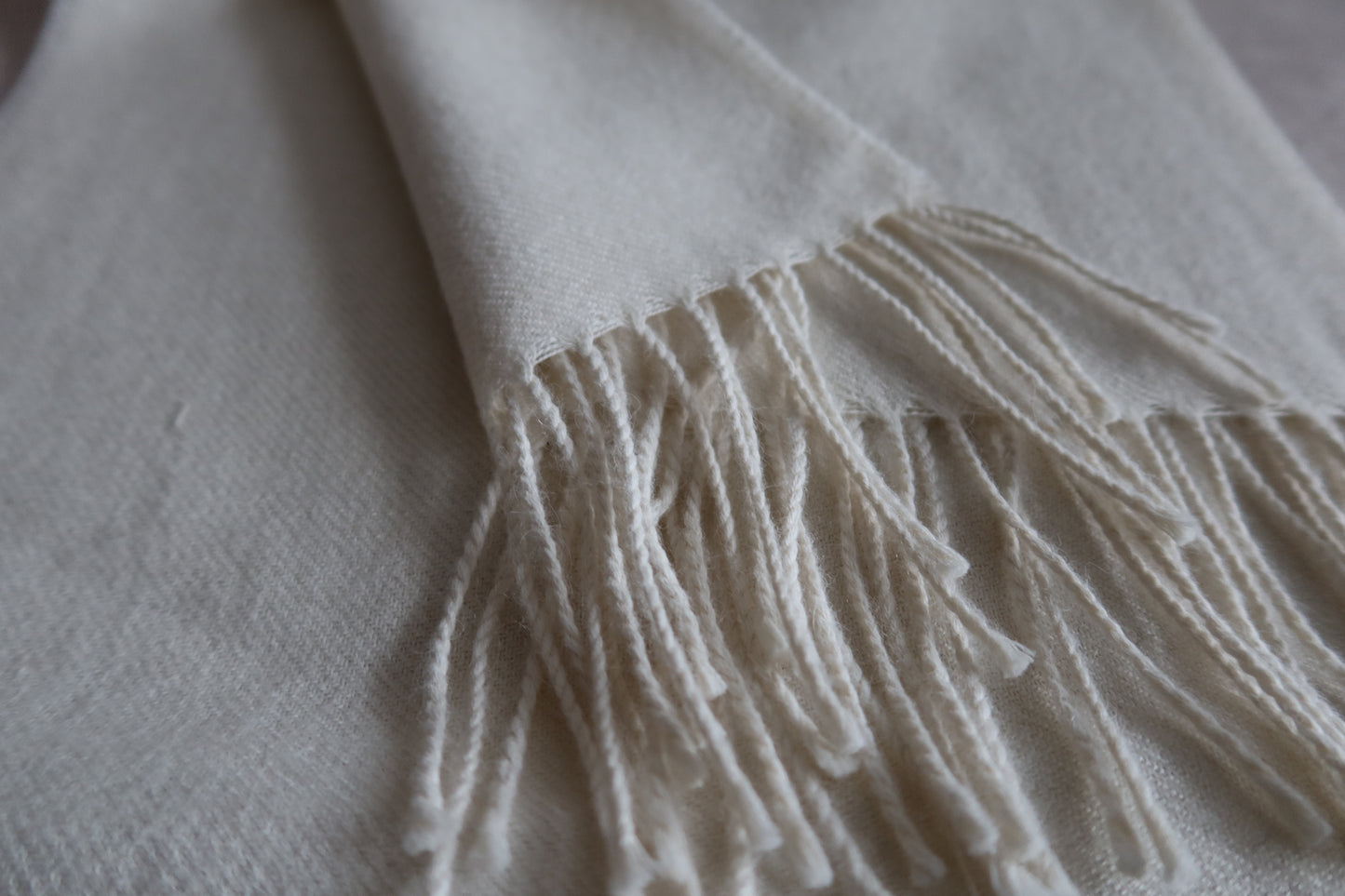 Bufanda Blanco Invierno 100% Baby Alpaca