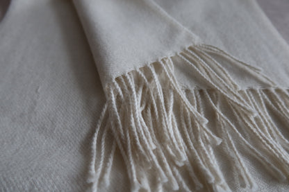 Bufanda Blanco Invierno 100% Baby Alpaca