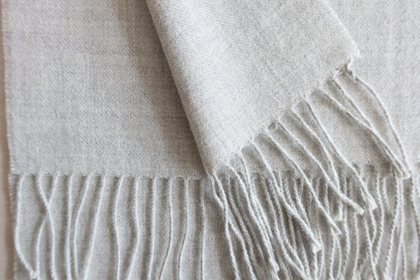 Bufanda Gris Claro 100% Baby Alpaca