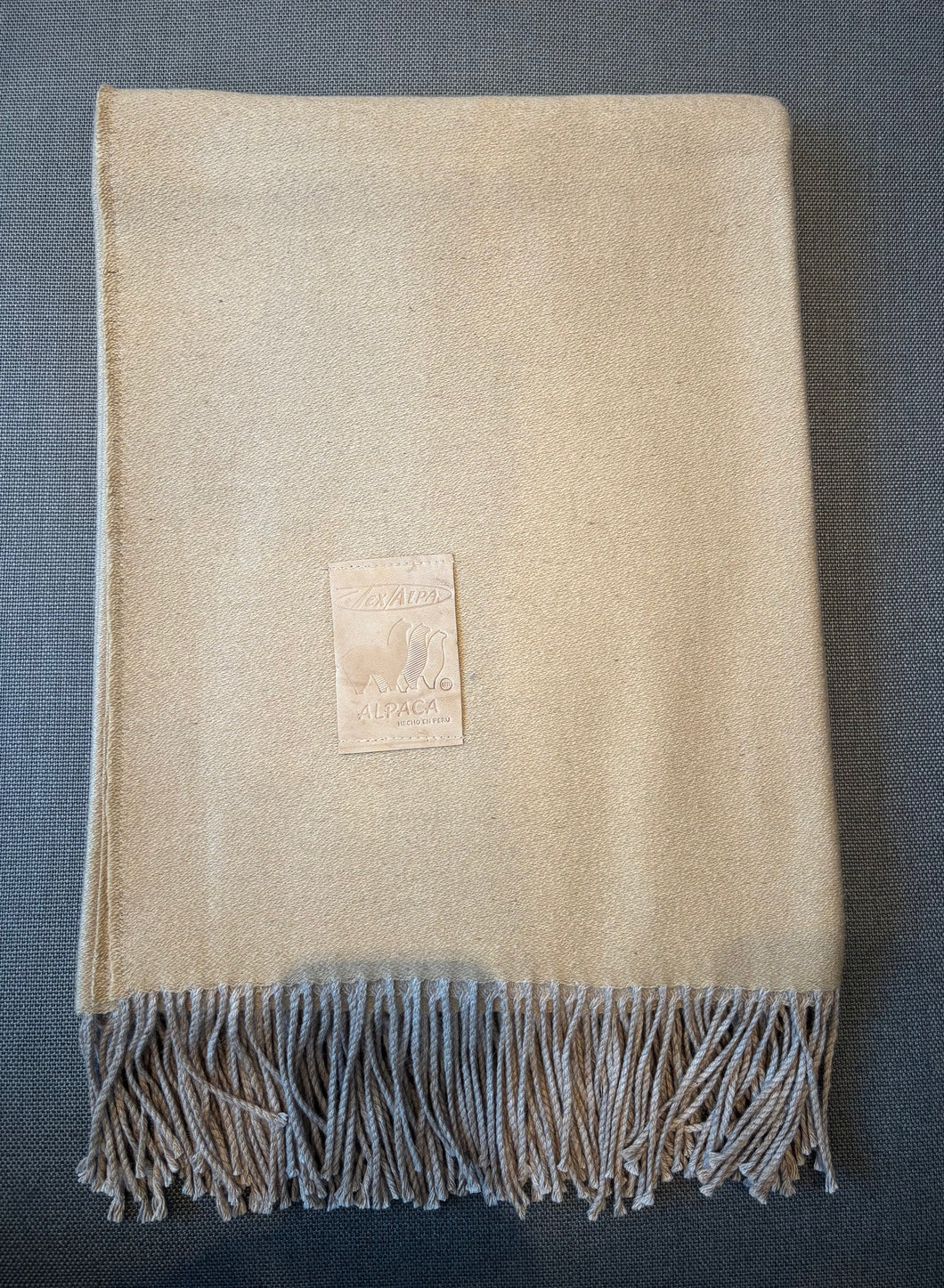 Manta Beige Barquillo Fleco Beige